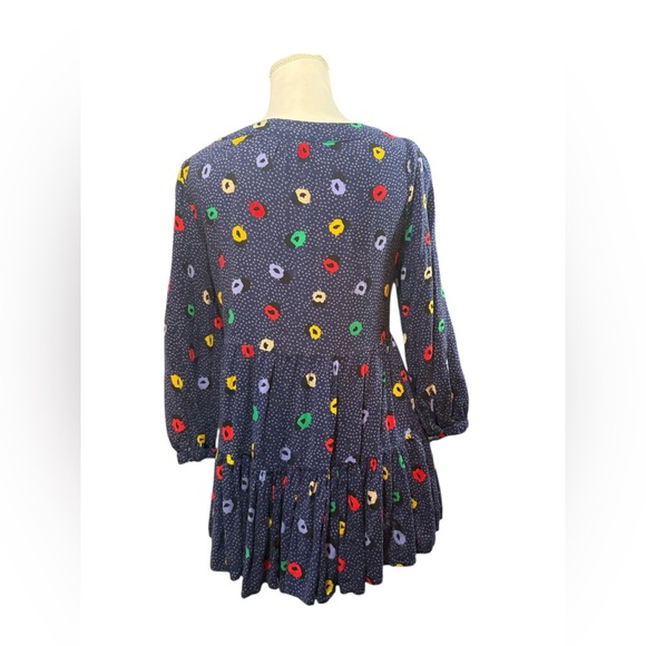 Maeve Anthropologie XS Lila Tiered Button Polka Dot Top Shirt Peasant Blouse - Picture 6 of 9